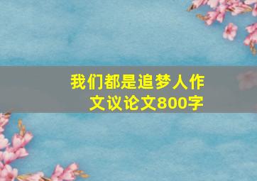 我们都是追梦人作文议论文800字