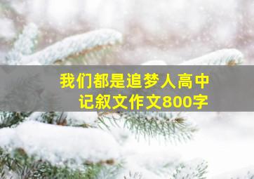 我们都是追梦人高中记叙文作文800字