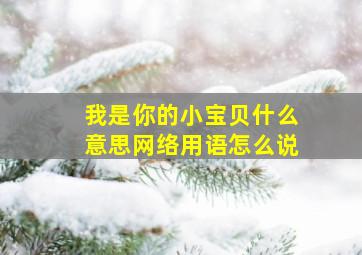 我是你的小宝贝什么意思网络用语怎么说