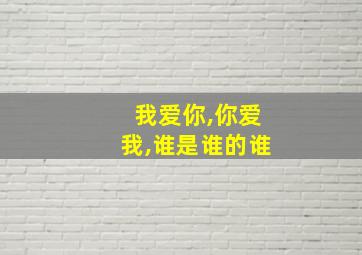 我爱你,你爱我,谁是谁的谁