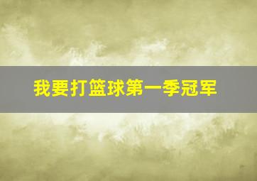 我要打篮球第一季冠军