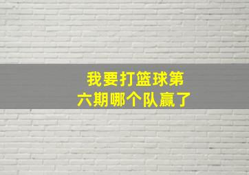 我要打篮球第六期哪个队赢了