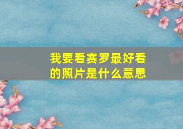 我要看赛罗最好看的照片是什么意思