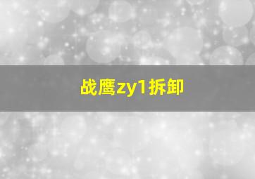 战鹰zy1拆卸