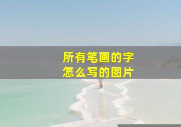 所有笔画的字怎么写的图片