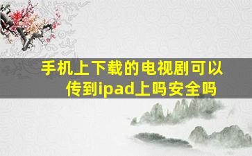 手机上下载的电视剧可以传到ipad上吗安全吗