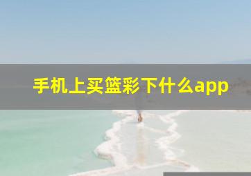 手机上买篮彩下什么app