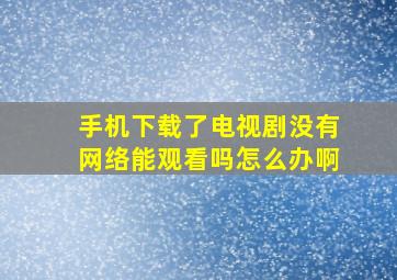 手机下载了电视剧没有网络能观看吗怎么办啊