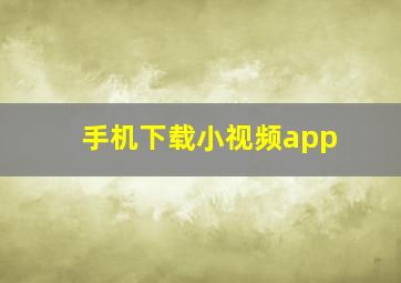 手机下载小视频app