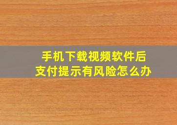 手机下载视频软件后支付提示有风险怎么办