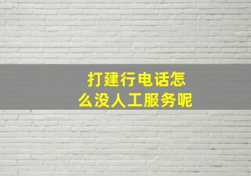 打建行电话怎么没人工服务呢