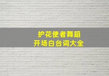 护花使者舞蹈开场白台词大全