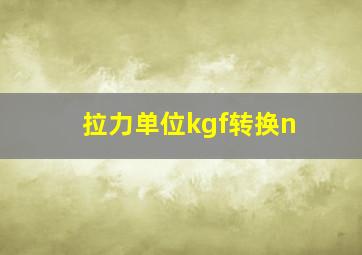 拉力单位kgf转换n