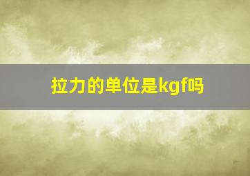 拉力的单位是kgf吗