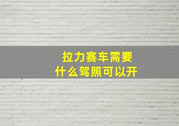 拉力赛车需要什么驾照可以开