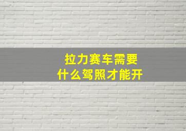 拉力赛车需要什么驾照才能开