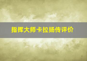 指挥大师卡拉扬传评价