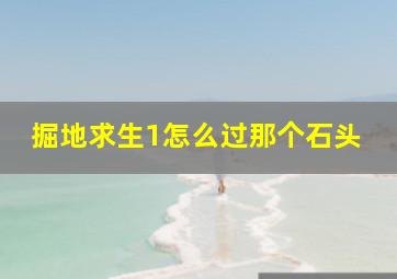 掘地求生1怎么过那个石头