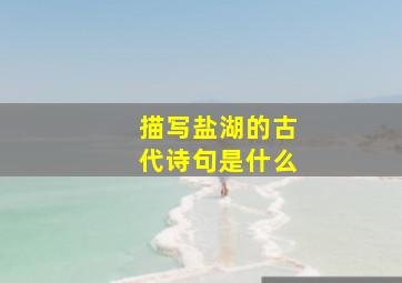 描写盐湖的古代诗句是什么