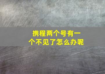 携程两个号有一个不见了怎么办呢