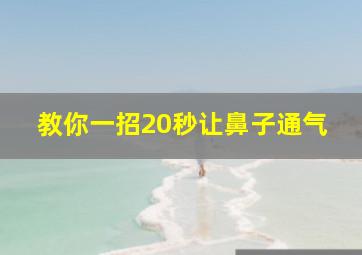 教你一招20秒让鼻子通气