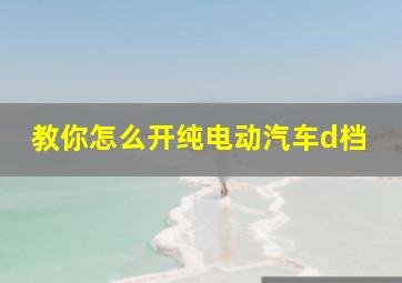 教你怎么开纯电动汽车d档