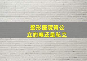 整形医院有公立的嘛还是私立