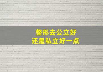 整形去公立好还是私立好一点