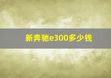 新奔驰e300多少钱