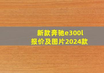 新款奔驰e300l报价及图片2024款