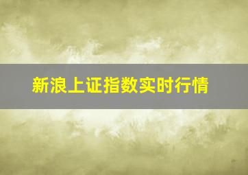 新浪上证指数实时行情