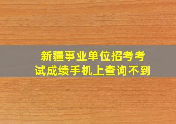 新疆事业单位招考考试成绩手机上查询不到