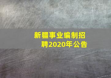 新疆事业编制招聘2020年公告