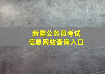 新疆公务员考试信息网站查询入口