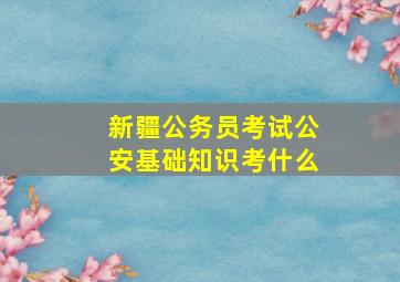 新疆公务员考试公安基础知识考什么