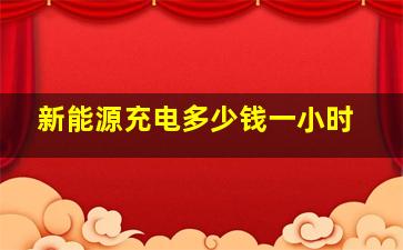 新能源充电多少钱一小时