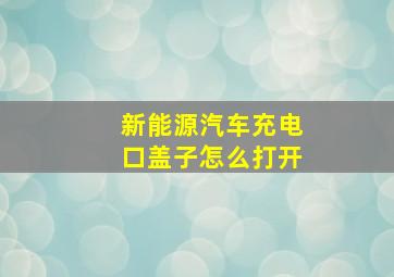 新能源汽车充电口盖子怎么打开