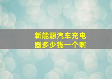 新能源汽车充电器多少钱一个啊