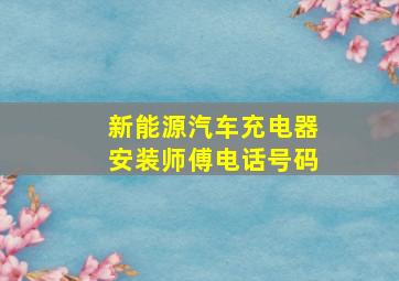 新能源汽车充电器安装师傅电话号码