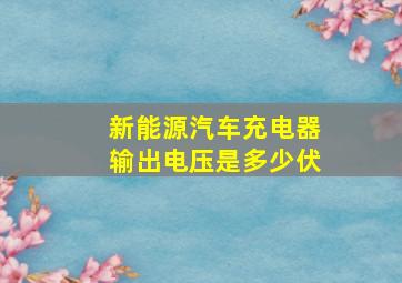 新能源汽车充电器输出电压是多少伏