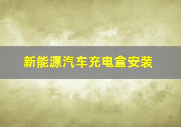 新能源汽车充电盒安装