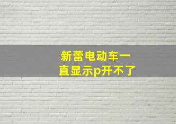 新蕾电动车一直显示p开不了