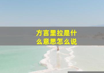 方言里拉是什么意思怎么说