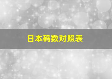 日本码数对照表