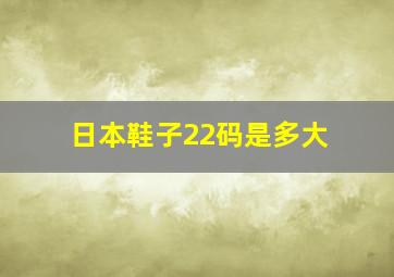 日本鞋子22码是多大