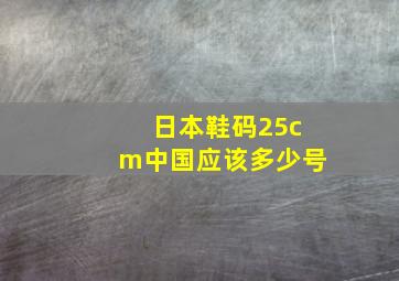 日本鞋码25cm中国应该多少号