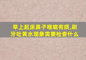 早上起床鼻子喉咙有痰,刷牙吐黄水现象需要检查什么