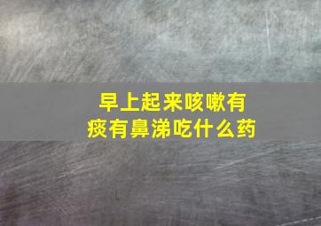 早上起来咳嗽有痰有鼻涕吃什么药