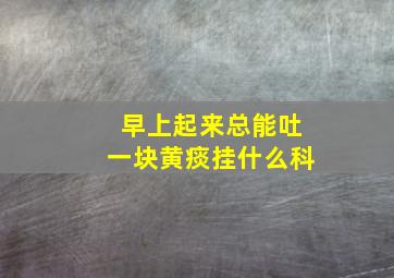 早上起来总能吐一块黄痰挂什么科