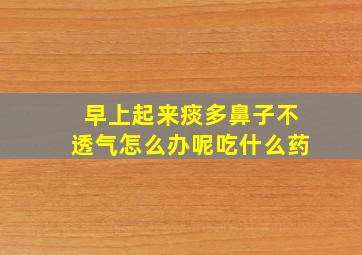 早上起来痰多鼻子不透气怎么办呢吃什么药